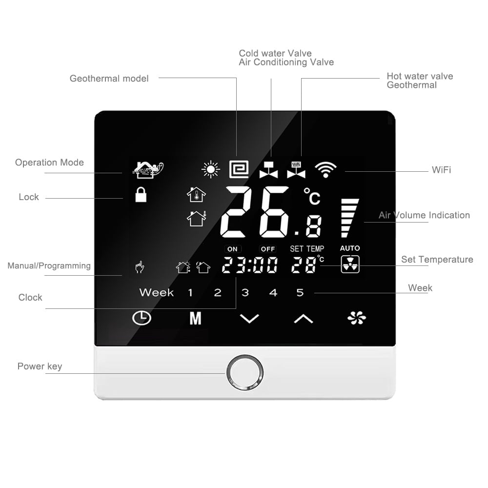 Temperature controller,Temperature With 2 3a Water Lcd Display Temperature Child Lock Function 5 2 3a Compatible With And Room Indoor 5 Water Voice Mewmewcat Room Wifi Room Lanru