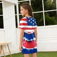 thumbnail image 5 of Grblisyd 4th of July Dresses for Girls Red White and Blue USA Patriotic Dress American Flag Crew Neck Short Sleeve A Line Dress Size 7, 5 of 6