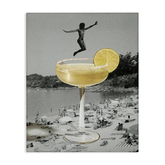 Stupell Industries Swimming in Cocktail Food & Beverage Painting Wrapped Canvas Art Print Wall Art, 16 x 20