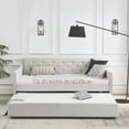 thumbnail image 3 of Aukfa Twin Daybed with Trundle, Upholstered Daybed with Tufted Back - White, 3 of 8