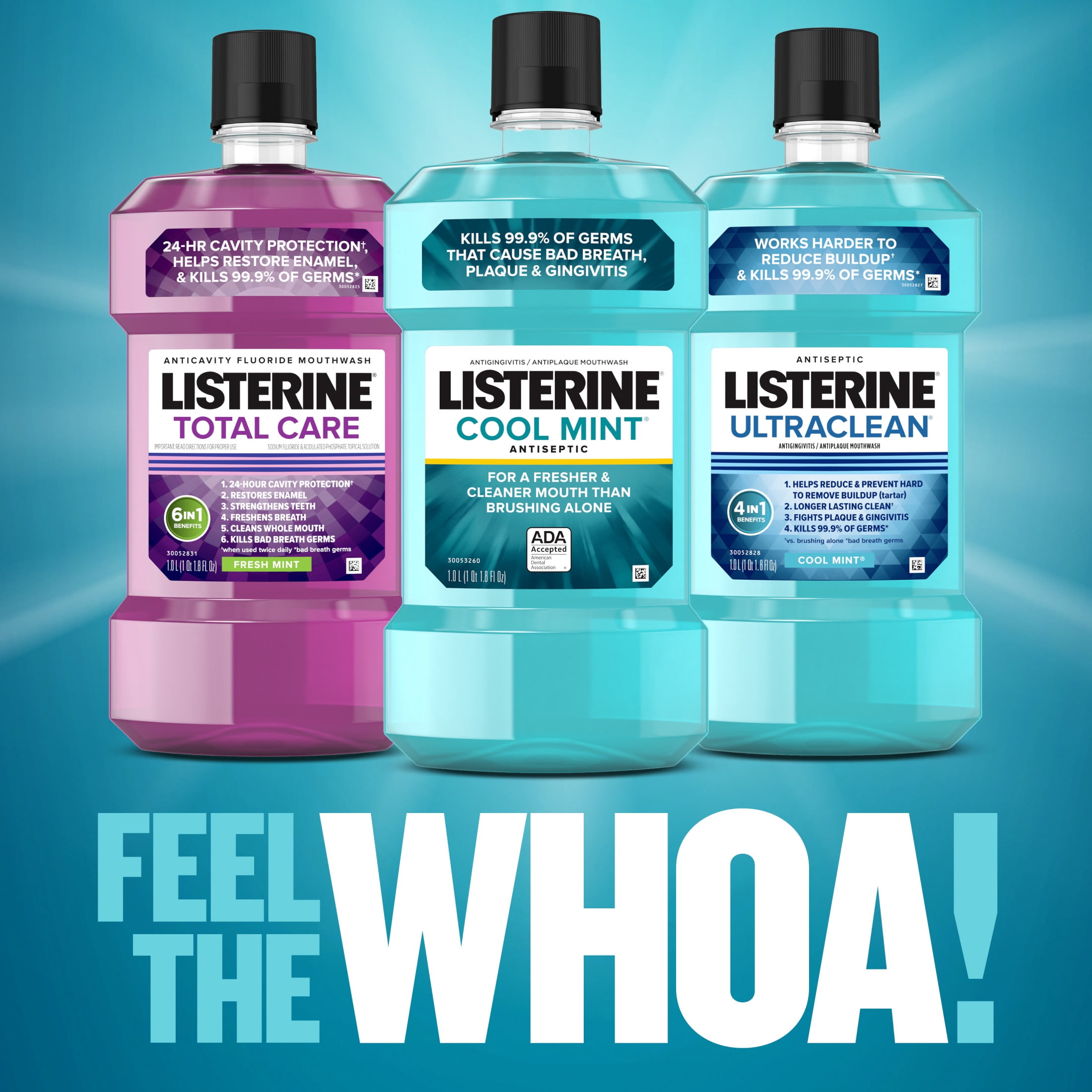 Listerine Cool Mint Intense Antiseptic Mouthwash, For Bad Breath & Plaque Oral Care, 250 mL