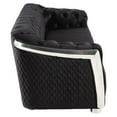 thumbnail image 4 of ACME Pyroden Chaise Rembourrée en Velours Capitonné Noir et Chrome, 4 of 7
