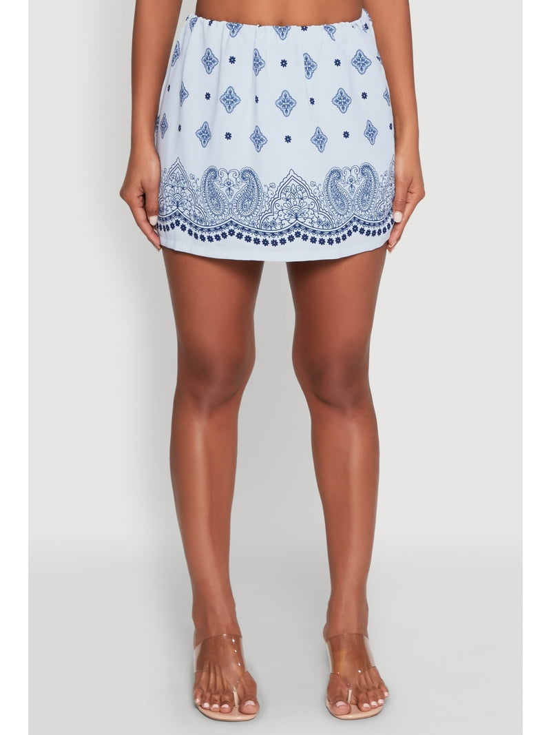 Womens Bandana Print Mini Skirt - Walmart.com