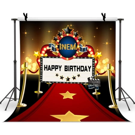  Avezano Red Carpet Birthday Backdrop for Movie Night Hollywood  Theme Party Photoshoot Photography Background Gold Glitter Red Carpet Happy Birthday  Party Decoration Banner (7x5ft) : Electronics