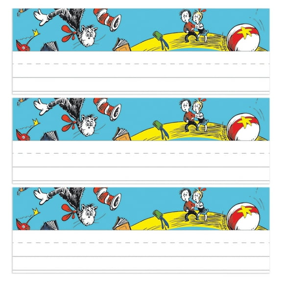 Eureka Cat in the Hat Self-Adhesive Name Plates, 36 Per Pack, 3 Packs