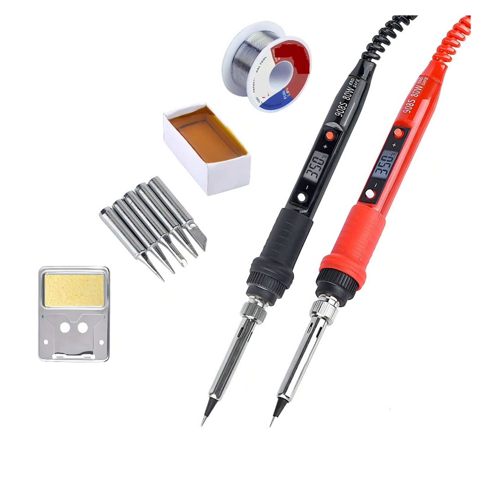 Electric Soldering Iron Kit,LCD Digital Welding Pen BGA Soldering Iron,Solder Welder Tip Tin Pencil For Home DIY 80W ,Accurate Temperature Control