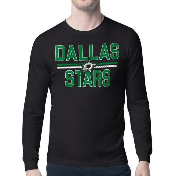 Men's Starter Black Dallas Stars Mesh Look Team Name Long Sleeve T-Shirt