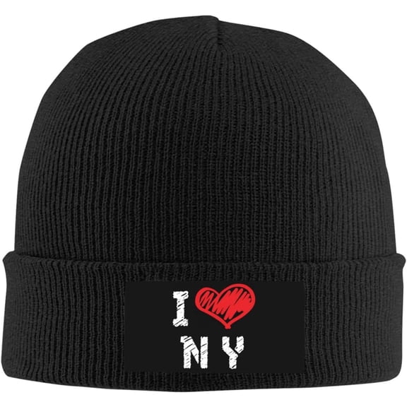 I Love New York Beanie Hat Men Winter Warm Hat Women Knit Stocking Hat Slouchy Skull Cap Knitted Hat Black