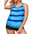 thumbnail image 2 of Plus Size Tankini Swimsuits for Women Blouson Swim Tops with Boyshorts Two Piece Bathing Suits, 2 of 8