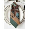 thumbnail image 2 of nqOlkjepod Texas Star Cloth Napkins Set of 6 Reusable Dinner Napkins, Teal Brown Farmhouse Wooden Country Cocktail Napkin Washable Table Napkins for Wedding/Holiday Party/Baby Shower 20"x20", 2 of 8