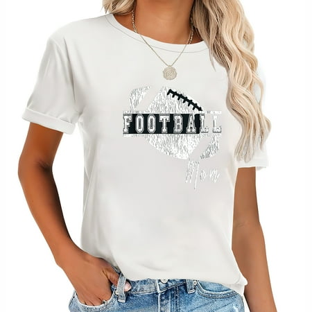 Retro Football Parent Design - Matching Family - M Fashionable Women s Top with Hip Graphic Print