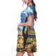 thumbnail image 2 of Balery Western Desert Cactus Vestidos sueltos de manga corta para mujer, vestidos de verano 2025, vestidos casuales de corte A con vuelo., 2 of 6
