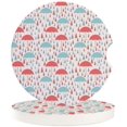thumbnail image 1 of RYLABLUE Rainy Day Colorful Umbrella Pattern Set of 6 Car Coaster for Drinks, Absorbent Ceramic Stone Coasters Cup Mat with Cork Base for Home Kitchen Room Coffee Table Bar Decor, 1 of 5
