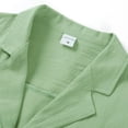 thumbnail image 4 of Mens Solid Short Sleeve Button Shirt Green XL, 4 of 9