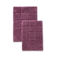 thumbnail image 2 of Cotton Checkered 2-Piece Plum Highly Absorbent Non-Slip Bath Rug Set by Superior, 2 of 2