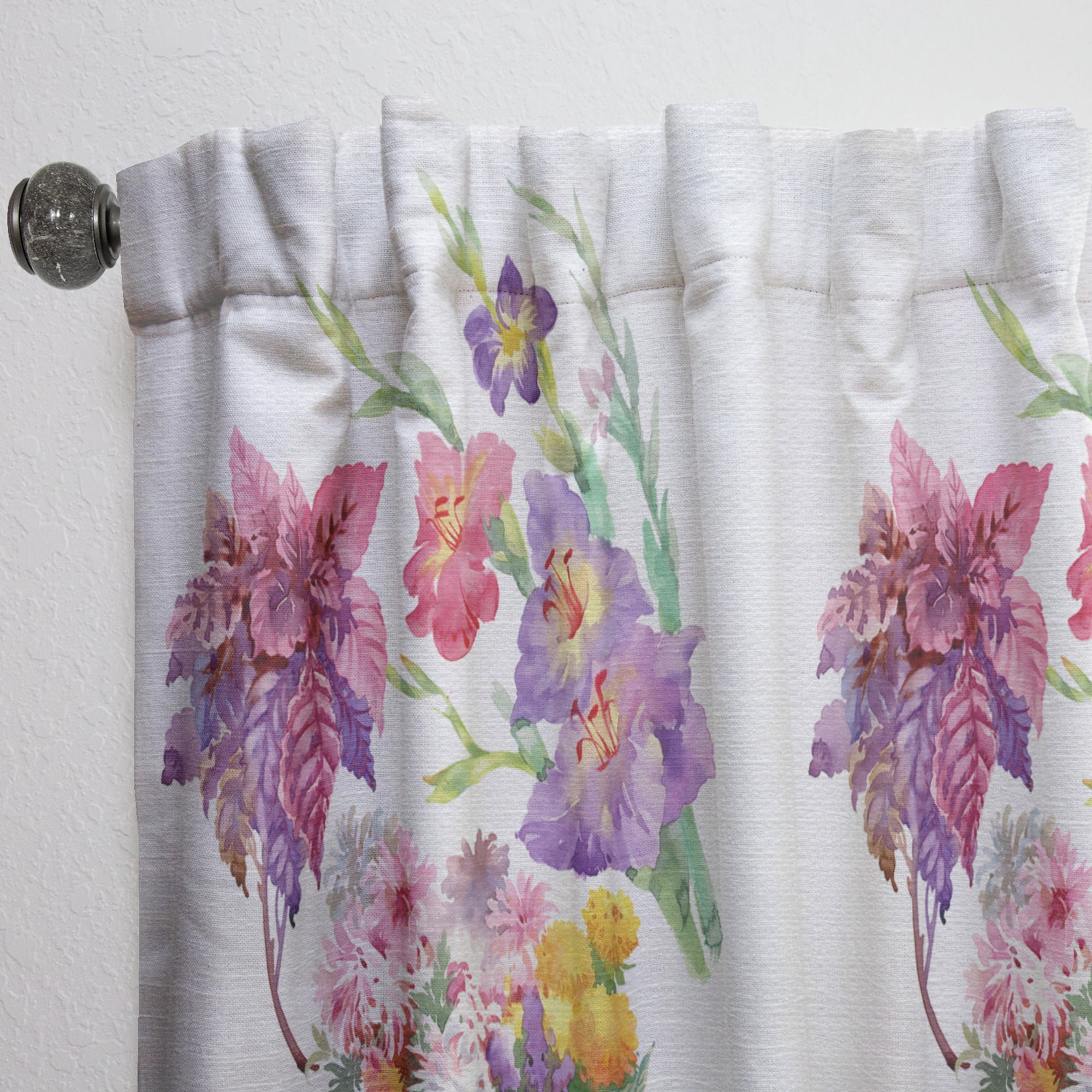 Designart 'Blossom Pink VII' Floral Curtain Panel