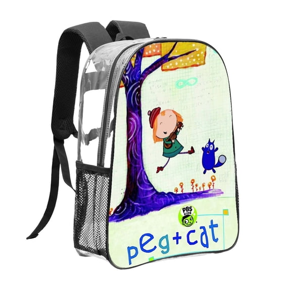 Peg Cat Pattern Transparent Backpack Lightweight And fashionable Showcasing Personality And Leading The Trend