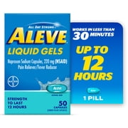 Aleve Liquid Gels Naproxen Sodium Pain Reliever, 50 Count