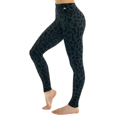 CompressionZ High Waisted Women's Leggings - Plus Size Compression Pants  Yoga Running Gym & Fitness (Leopard Black