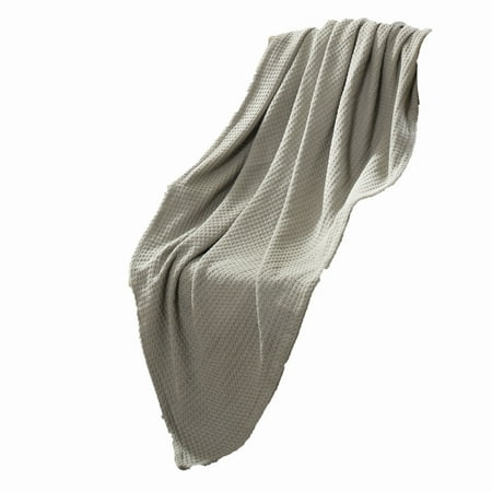 UPC: 0192551875845 | Nyx Queen Size Ultra Soft Cotton Thermal Blanket Textured Feel Taupe- Saltoro Sherpi