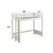 ACME Celerina Twin Loft Bed in Weathered White