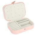 thumbnail image 3 of Portable Jewelry Box Earring Ear Stud Ring Necklace Holder Storage Organizer Case (Pink), 3 of 12