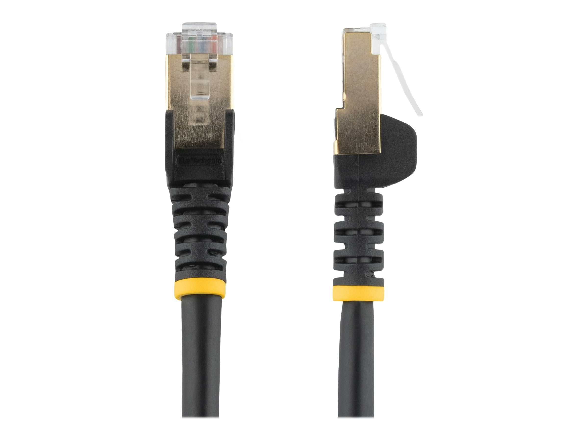 StarTech 1ft CAT6a Ethernet Cable - 10 Gigabit Shielded Snagless RJ45 100W PoE Patch Cord - 10GbE STP Network Cable with Strain Relief - Black - UL, TIA (C6ASPAT1BK)