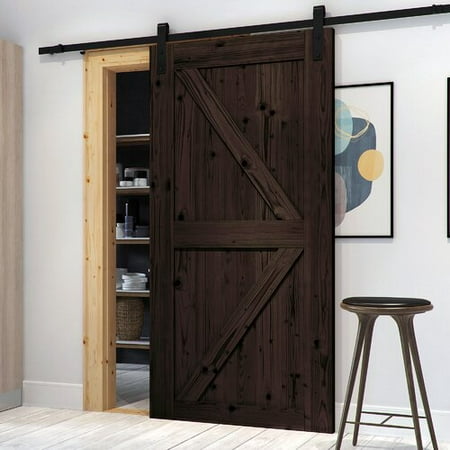 Northbeam Paneled Wood Finish Northbeam Barn Door with Installation Hardware (Best Finish For Barn Wood)