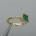 thumbnail image 2 of 3CT Cushion Cut Lab Created Emerald Halo Engagement Ring 14K Yellow Gold Plated, 2 of 3