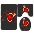 thumbnail image 1 of Juego de alfombras de baño ABPHQTO Luz del corazón 3 piezas Contorno y tapa de inodoro, 1 of 2