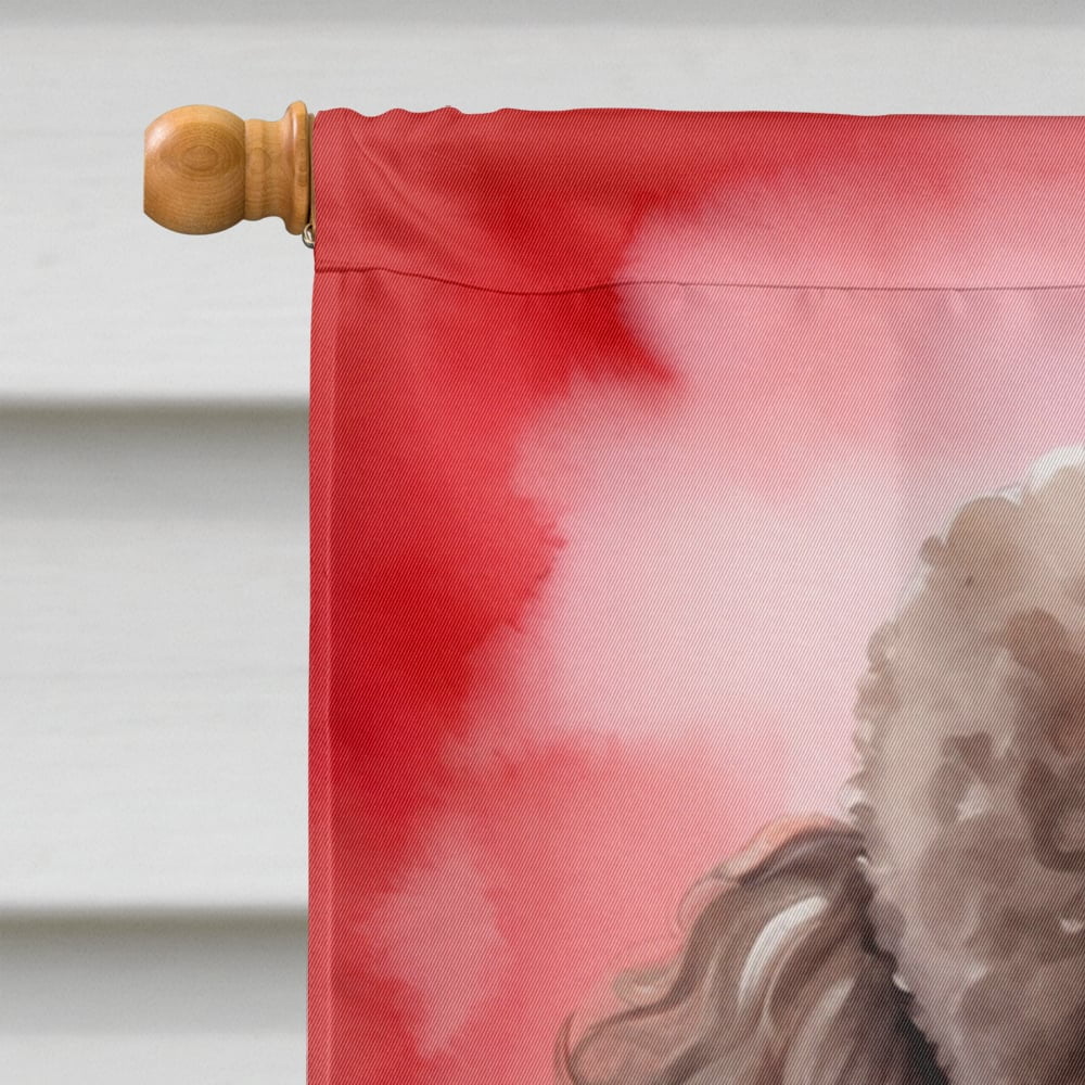 Caroline's Treasures DAC5418CHF Chocolate Poodle My Valentine House Flag Large Porch Sleeve Pole Decorative Outside Yard Banner Artwork Wall Hanging, Polyester, House Size, Multicolor
