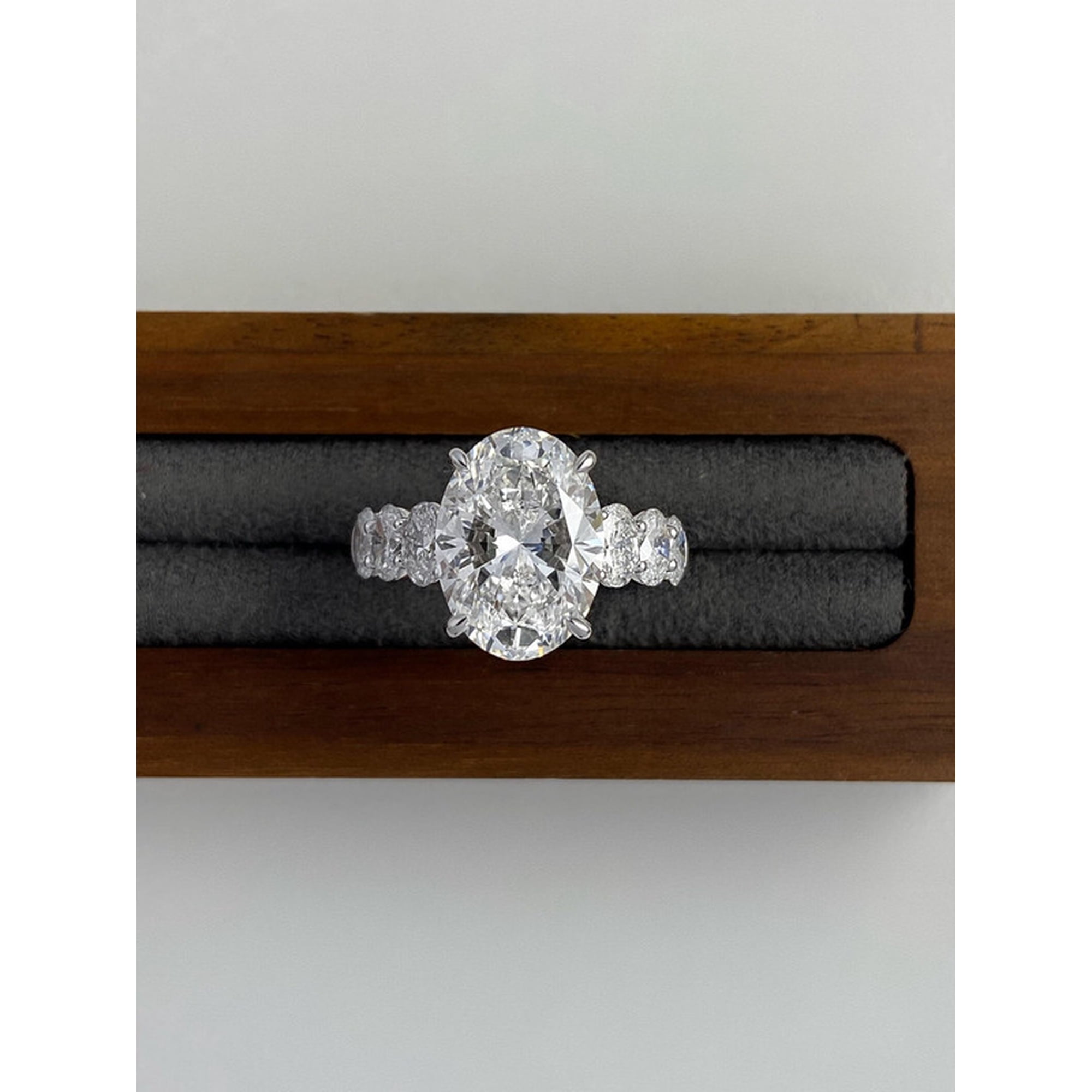 6.00 Ct Oval Cut Beautiful Solitaire with Accents IGI Certified Lab Grown Diamond Engagement Ring for Ladies Solid 10k White Gold Size 7 by Diamond-Capitals