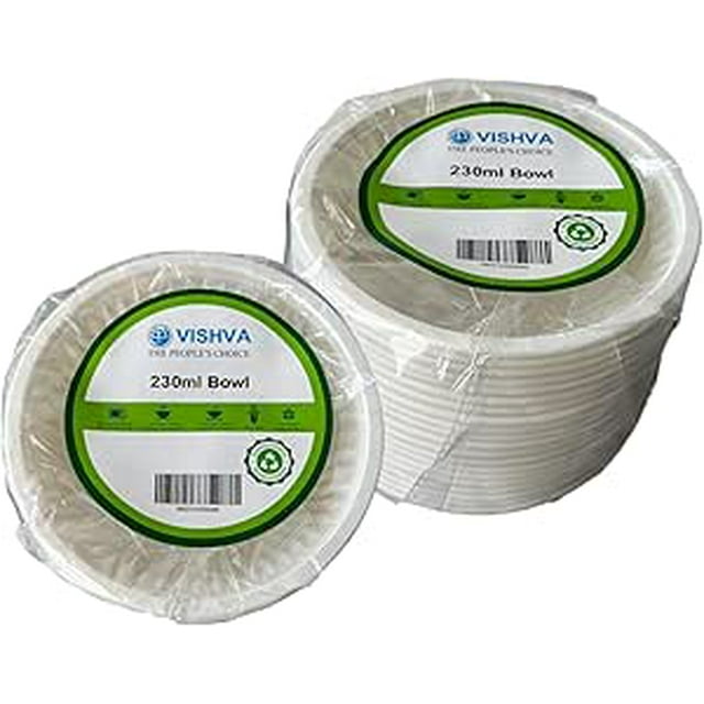 VISHVA ECO CRAFT 230ml BIODEGRADABLE BOWL DISPOSABLE BOWL (PACK OF 20)