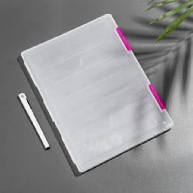 Organizador de escritorio para guardar papel, caja de almacenamiento transparente A4, de plástico transparente, para documentos, archivadores, útiles escolares, útiles para profesores, útiles escolare