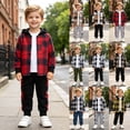 thumbnail image 5 of YDFCWXWBoys Cotton Clothing Sets Toddler Baby Boys Fall Outfit Plaid Hoodie Set (I, 6 Years), 5 of 9