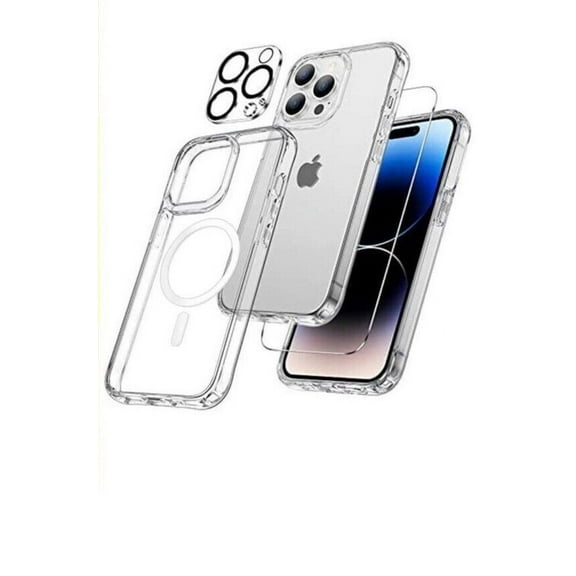 RJ-Merchs iPhone 15 Pro Max Clear Shockproof Case & Screen Lens Protector