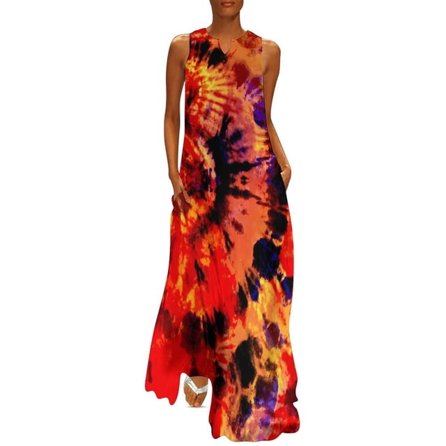 Robe Teinture sur Nœuds Imprimé Léopard Robe Maxi de Soirée Design Col en V Robes Longues Décontractées Vêtements de Rue Oversize