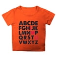 thumbnail image 1 of T-shirts Filles Été Imprimé Lettre Col Rond Manches Courtes T-Shirt Décontracté Hauts Filles Orange 12-13 Ans, 1 of 4