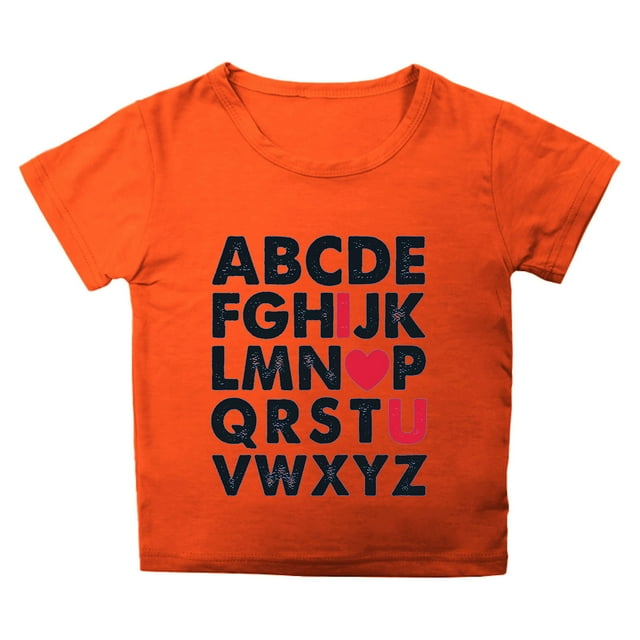 JAKANYQ Hauts d'Été pour Enfants en Bas Âge, Manches Pétales, Col Rond, Couleur Unie, Orange, 10-11 Ans