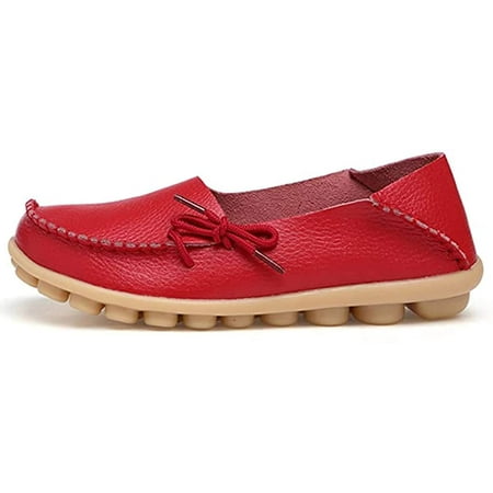 

CoCopeaunt Women s Leather Loafers Flats Slip On Moccasins Casual Driving Shoes