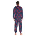 thumbnail image 4 of FORMRS Onesies Pajama for Adults Unisex Hoodie Winter Jumpsuit One Piece Sleepwear, Sizes S-2XL, Blue Lobster Pattern, 4 of 7