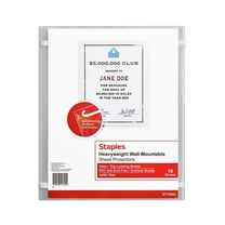 Staples Wall-Mountable Standard Weight Sheet Protectors Letter Size Diamond Clear 30/Carton