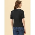 thumbnail image 3 of INSPIRE CHIC Blusa De Trabajo Informal De Algodón Peter Pan Para Mujer Negro XS, 3 of 4
