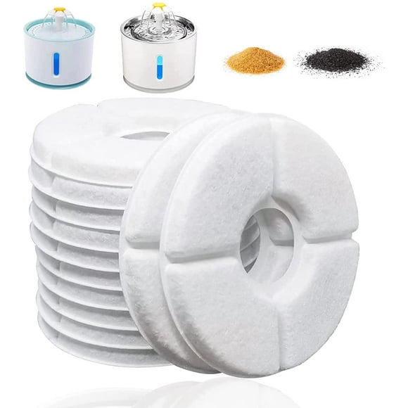 12 Pack Cat Fountain Filter, Triple Filtration System Cat Fountain Filter Replacement 84oz/2.5L Automatic Cat Fountain