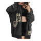 thumbnail image 2 of VISgogo Sudadera con Capucha para Mujer con Cremallera Suave, Elegante Estampado de Letras Estilo Casual Ropa Suelta de Primavera VISgogo  moda, 2 of 9