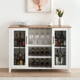 thumbnail image 6 of EastVita Wine Bar Cabinet with LED Light,Home Coffee Cabinet with Wine & Glass Rack,Kitchen Buffet Sideboard with Storage,Liquor Cabinet,White, 6 of 8