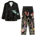 thumbnail image 3 of Renewold Thermal Button Pajama Set Pants 2 Packs Aesthetic Mushroom Butterfly Fall Spring Winter Athletic Clothing Sleepwear Soft Home Wear Women Loungewear Size XS, 3 of 6