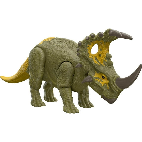 Jurassic World Dominion Roar Strikers Sinoceratops Dinosaur Action Figure Toy, Attack & Sound