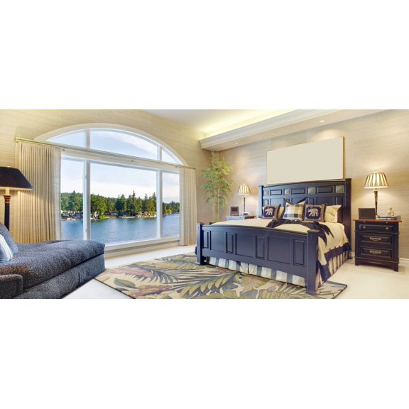 3' x 5' Pastel Tropical Leaves Wool Indoor Area Rug