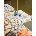 thumbnail image 2 of Outdoor Tablecloth with Umbrella Hole for Patio/Picnic/Party/Camping, Colorful Floral Waterproof Table Cloth Square Cover Washable, Farmhouse Watercolor Flowers Botanical 54"x 54", 2 of 7